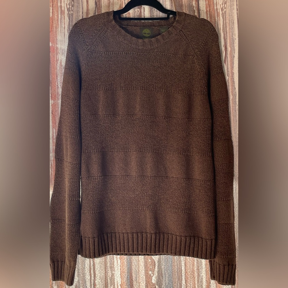 Timberland Long Sleeve Pullover Sweater Men's Chunky Knit 100% Cotton size L - Picture 1 of 5